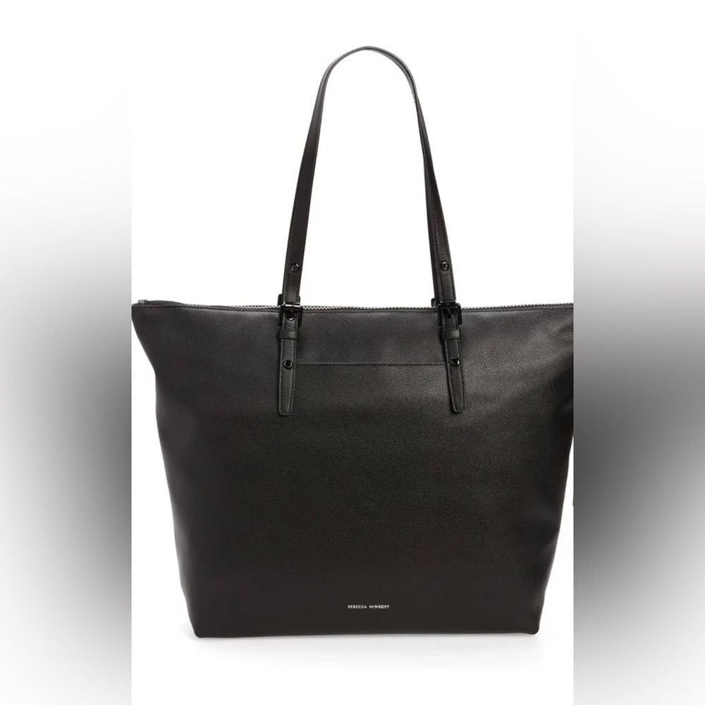 Rebecca Mincoff Black Leather Tote Bag